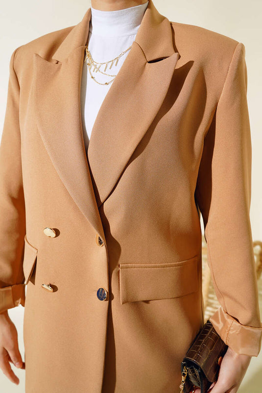 Astarlı Blazer Ceket Camel