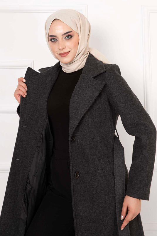 Manteau de timbre doublé Anthracite