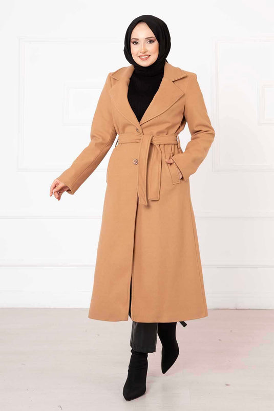 Manteau Tampon Doublé Camel