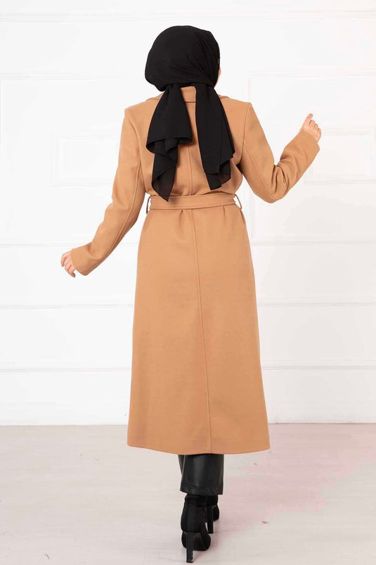 Manteau Tampon Doublé Camel