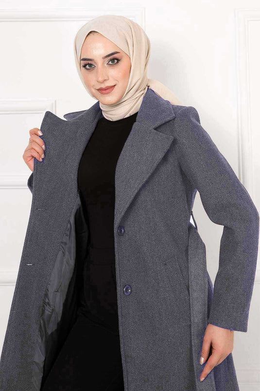 Manteau Tampon Doublé Fumé