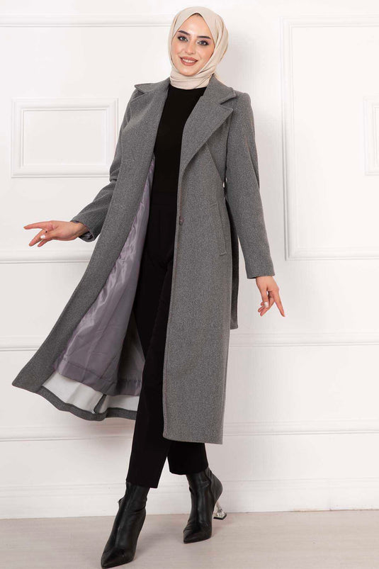 Manteau Tampon Doublé Gris