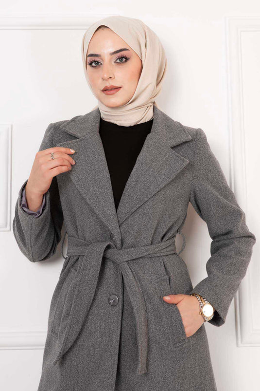 Manteau Tampon Doublé Gris