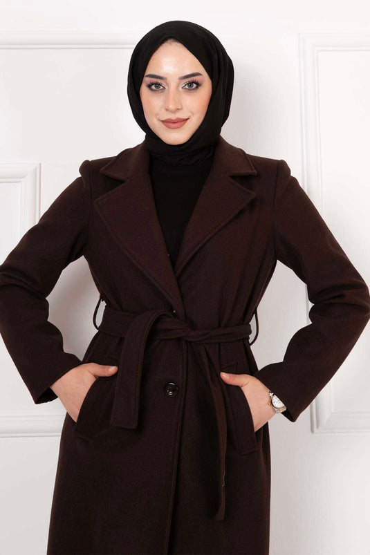 Manteau Tampon Doublé Marron