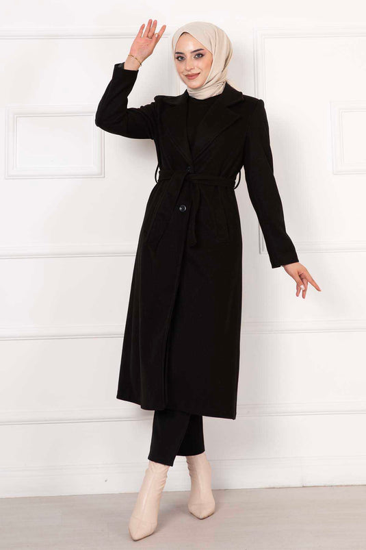 Manteau de timbre doublé noir