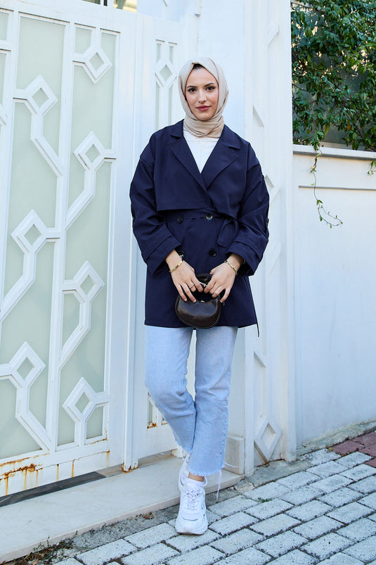 Trench-coat doublé Premium Bleu Marine