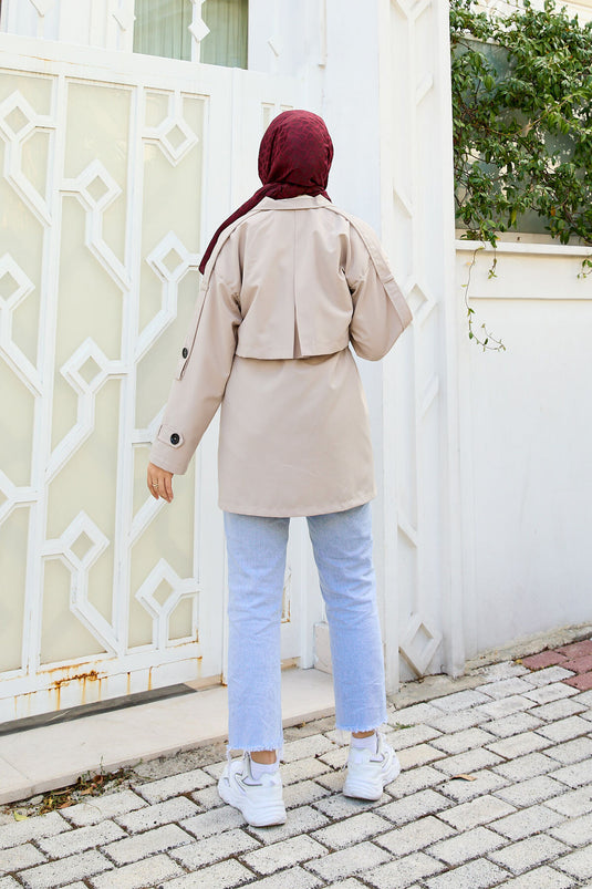 Lined Premium Trench Coat Stone