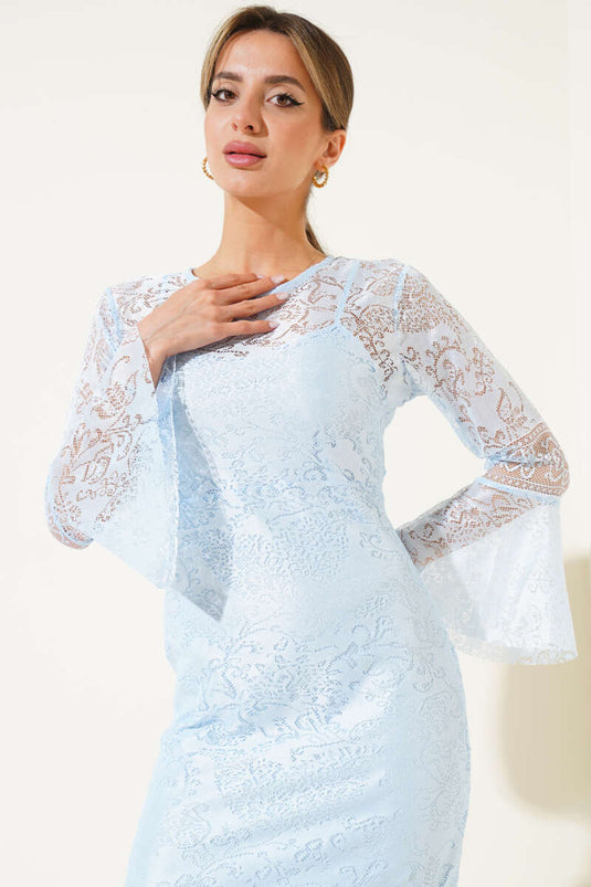 Gefüttertes Tüllkleid, Babyblau