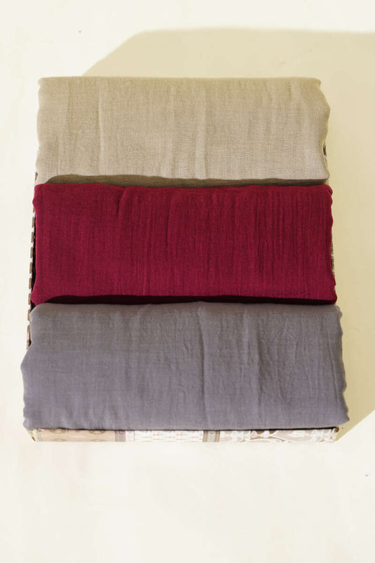 مجموعة أوشحة من القطن الفاخر من سلسلة آيا، 3 قطع