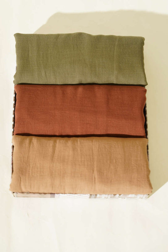 مجموعة أوشحة من القطن الفاخر من سلسلة آيا، 3 قطع، ألوان متنوعة 4