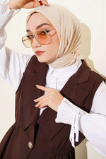 Foulard Fin En Coton Beige De La Série Aya
