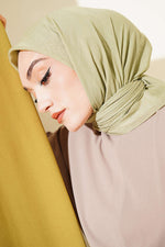 Foulard Fin En Coton Série Aya, Vert Avocat