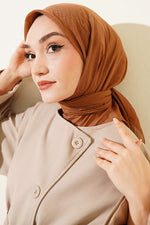 Foulard fin en coton série Aya camel