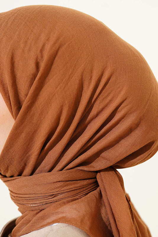 سلسلة آية وشاح قطن رقيق بلون الجمل
