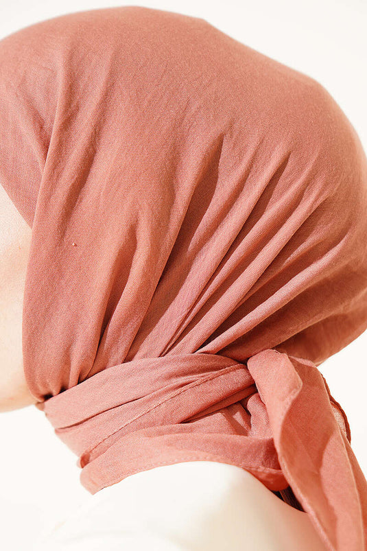 Foulard fin en coton série Aya couleur vieux rose