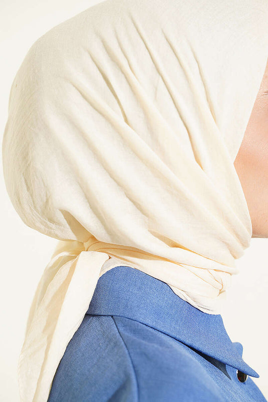 Écharpe Fine En Coton Aya Series Crème
