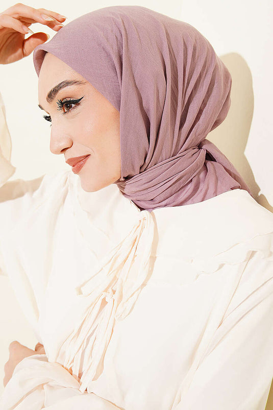 آية سيريسي وشاح قطني رقيق ليلك