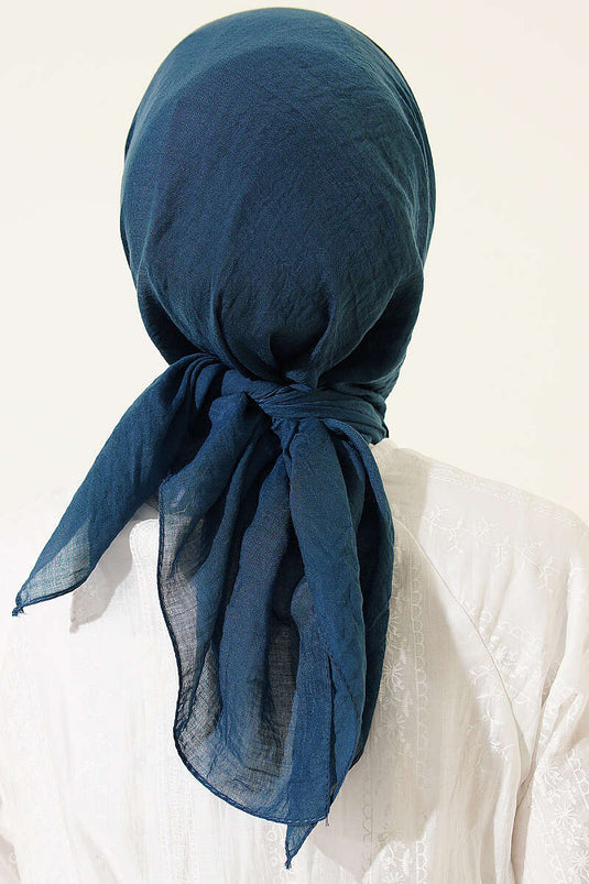 Aya Series Thin Cotton Scarf Petrol Green
