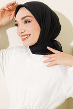 Foulard fin en coton série Aya noir