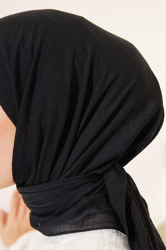 Foulard fin en coton série Aya noir