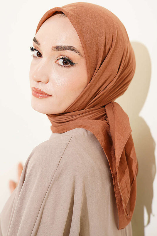 سلسلة آية وشاح قطني رقيق بلون التراب