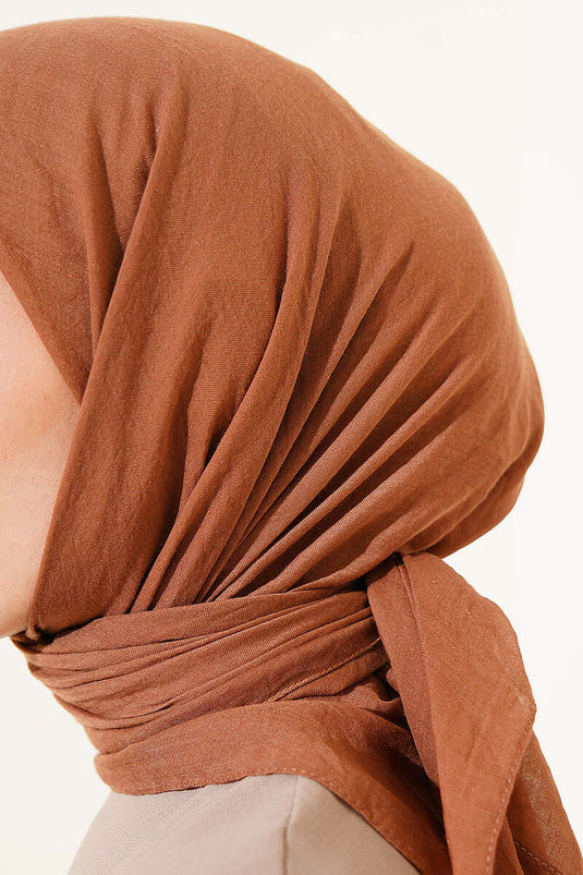 سلسلة آية وشاح قطني رقيق بلون التراب