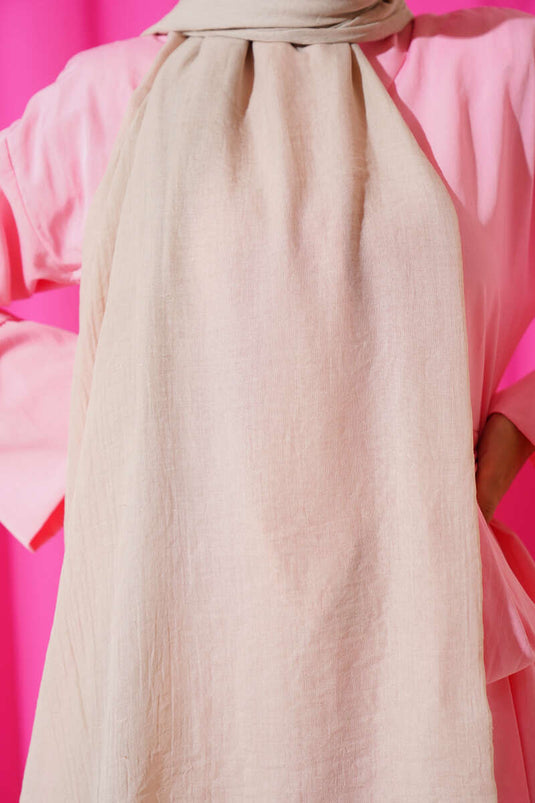 Écharpe fine en coton beige de la série Aya -174