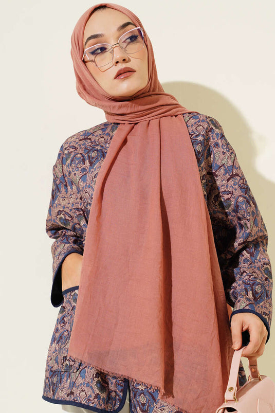 Écharpe fine en coton de la série Aya, rose