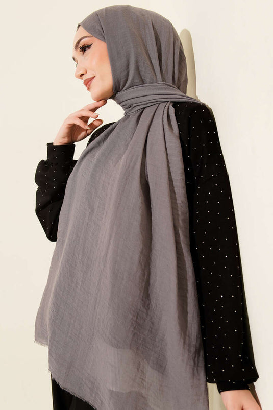 Aya Series Thin Cotton Shawl Slate Gray -97