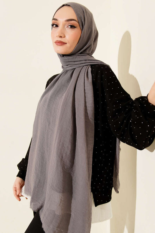 شال قطني رقيق من سلسلة آيا، رمادي صخري -97