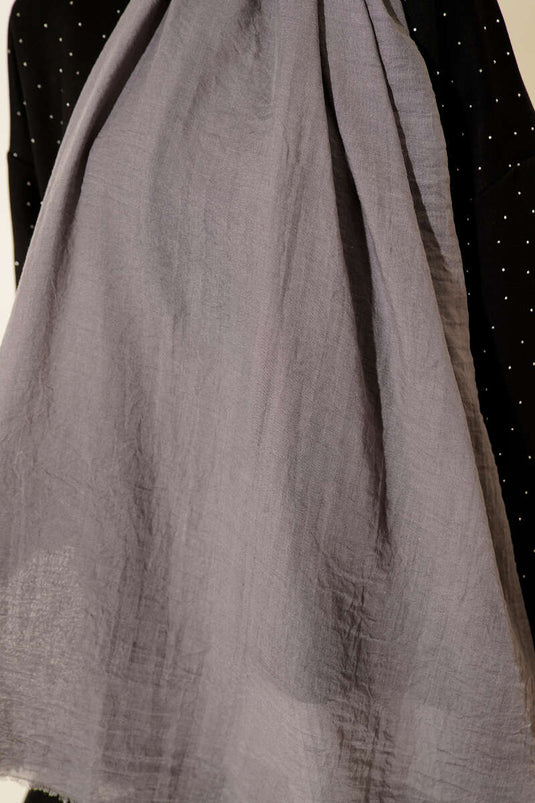Aya Series Thin Cotton Shawl Slate Gray -97