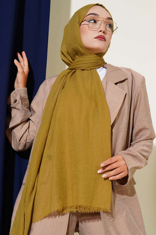 Aya Series Thin Cotton Scarf Henna Green -131