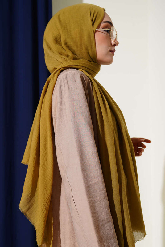 Aya Series Thin Cotton Scarf Henna Green -131