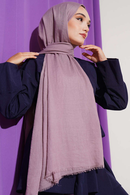 Aya Serisi İnce Pamuk Şal Lila -52