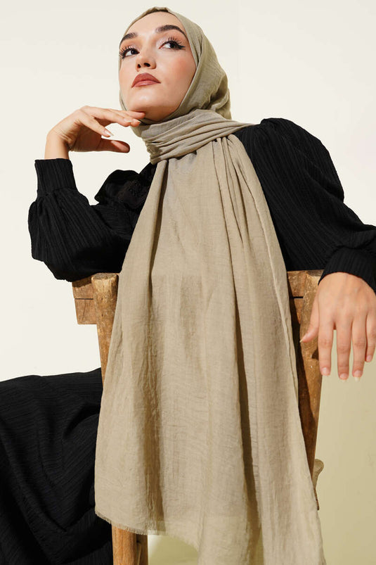 Sciarpa sottile in cotone della serie Aya, verde scuro -114