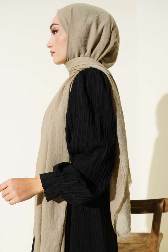 Sciarpa sottile in cotone della serie Aya, verde scuro -114