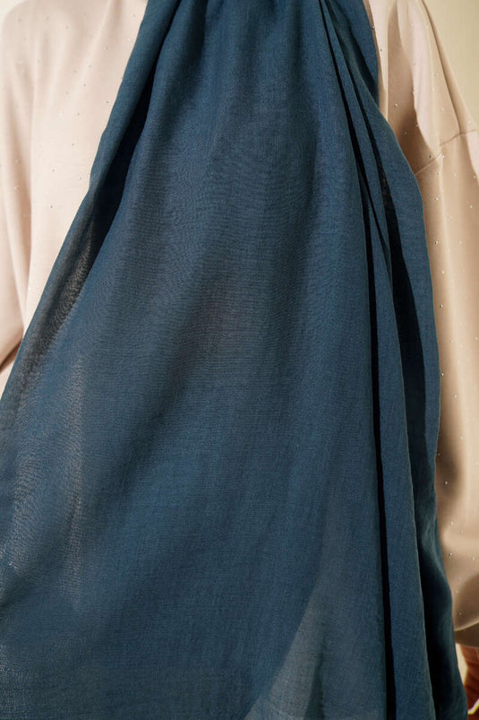 شال قطني رقيق من سلسلة آيا، لون أخضر نفطي -35