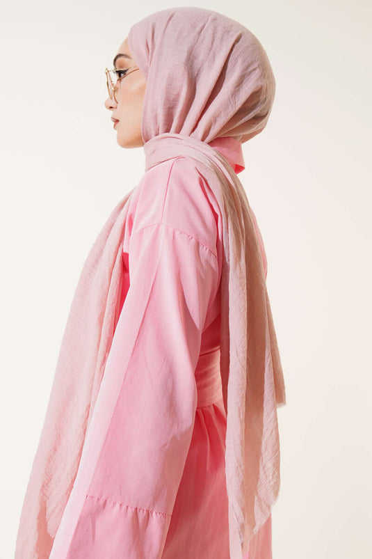Aya Serisi İnce Pamuk Şal Pudra -14