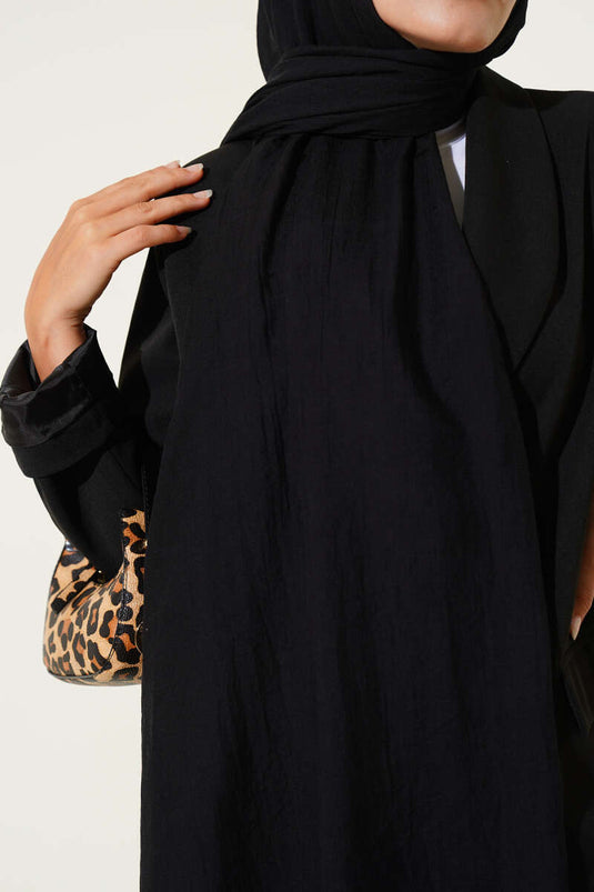 Aya Series Dünner Baumwollschal Schwarz -2