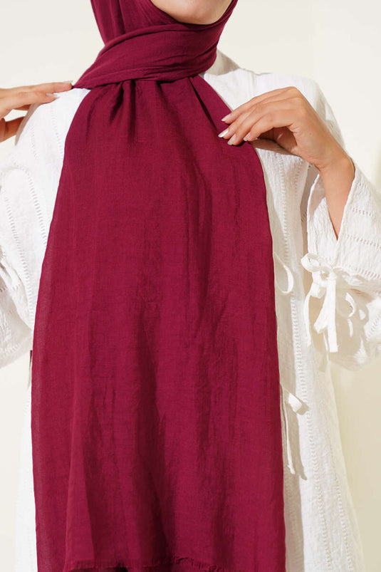 Aya Series Dünner Baumwollschal Kirschrot -62