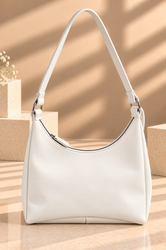 Borsa Bianca Con Cintura Regolabile E Spallacci Con Cerniera