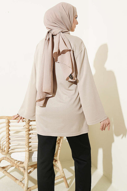 Tunica Loyşa con Ricamo Orsetto Beige