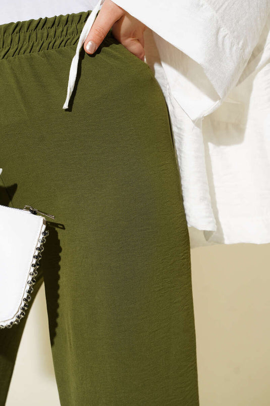 Ayrobin Bel Lastikli Pantolon Nefti