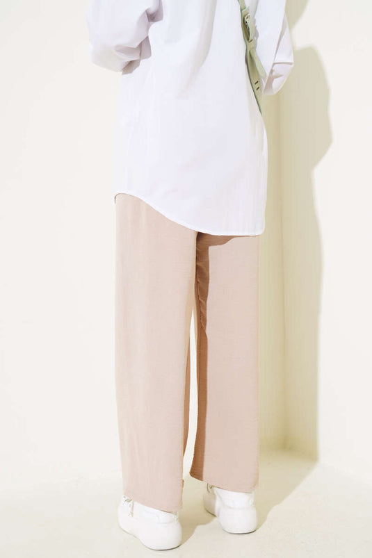 Pantalon Taille Élastique Ayrobin Beige