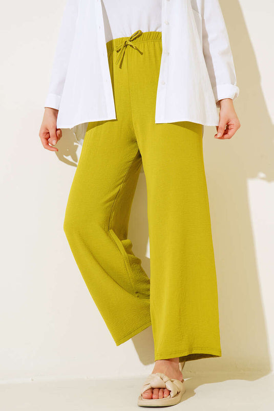 Pantalon Ayrobin à taille élastique vert pistache