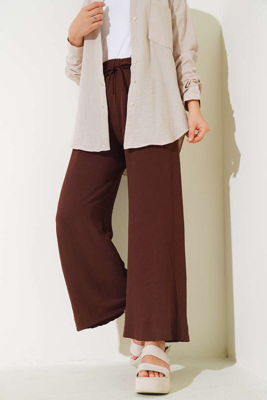 Pantalon Taille Elastique Ayrobin Marron