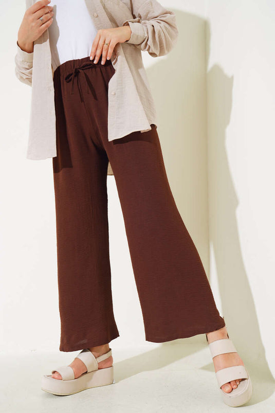 Pantalon Taille Elastique Ayrobin Marron