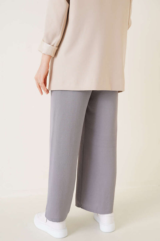 Pantalon Taille Elastique Ayrobin Gris Ardoise