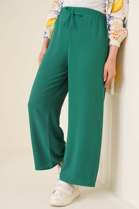 Pantalon Taille Élastique Ayrobin Vert Émeraude