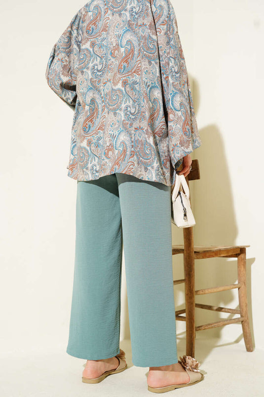 Ayrobin Bol Paça Pantolon Çağla Yeşili